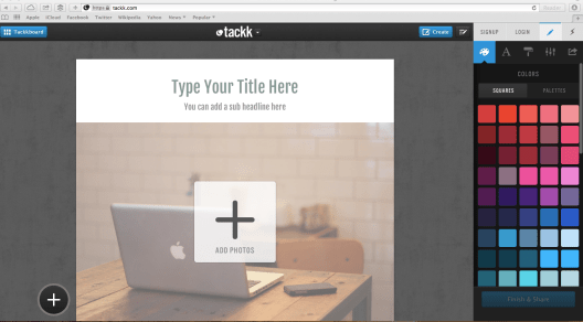 Tackk.landing page