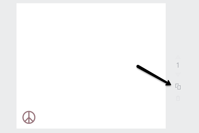 copy button on side Canva preview