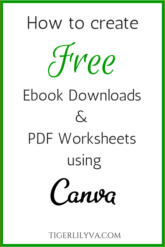 How to create free ebook downloads & PDF Worksheets using Canva