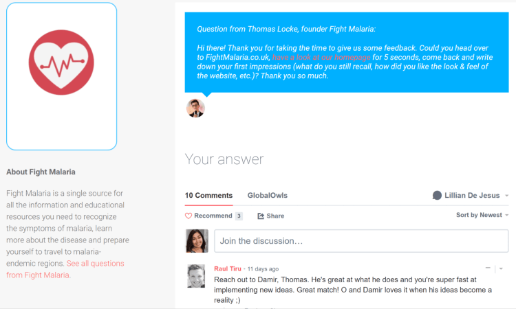 Question Example in GlobalOwls